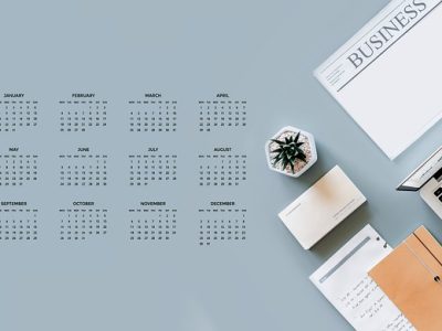 callendar, coffe, notes
