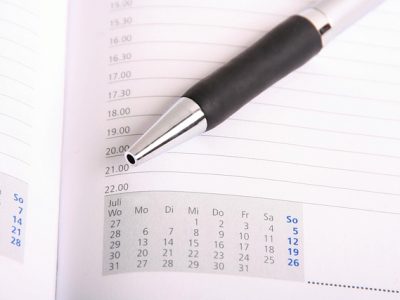 callendar, pen